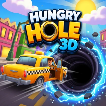 Hungry Hole 3D — taxi swallowed by a portal hole